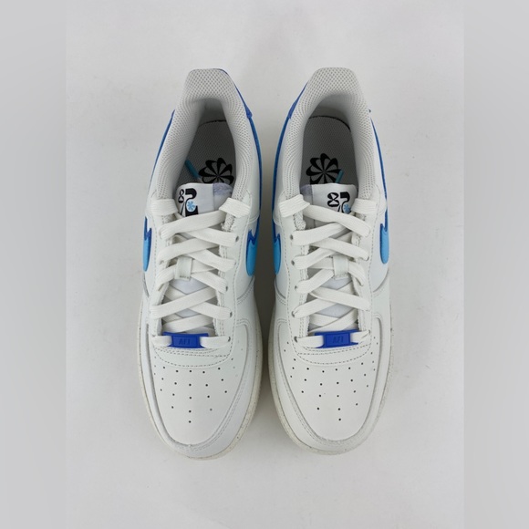 Nike Air Force 1 LV8 White Blue Youth 7Y GS Sneakers Double Swoosh DQ0359 100 - Picture 11 of 12